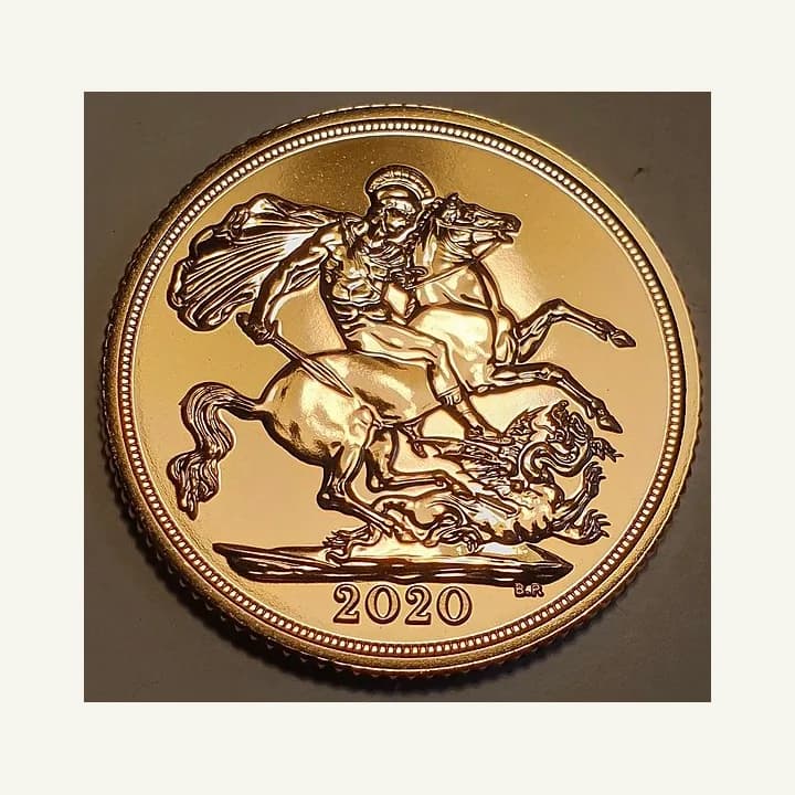 Representative photograph of the reverse of a 2020 Gold Sovereign
